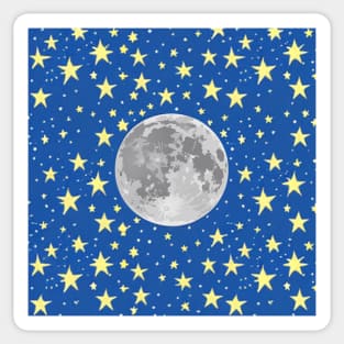 Doodle Stars with Full Moon (MD23KD005) Sticker